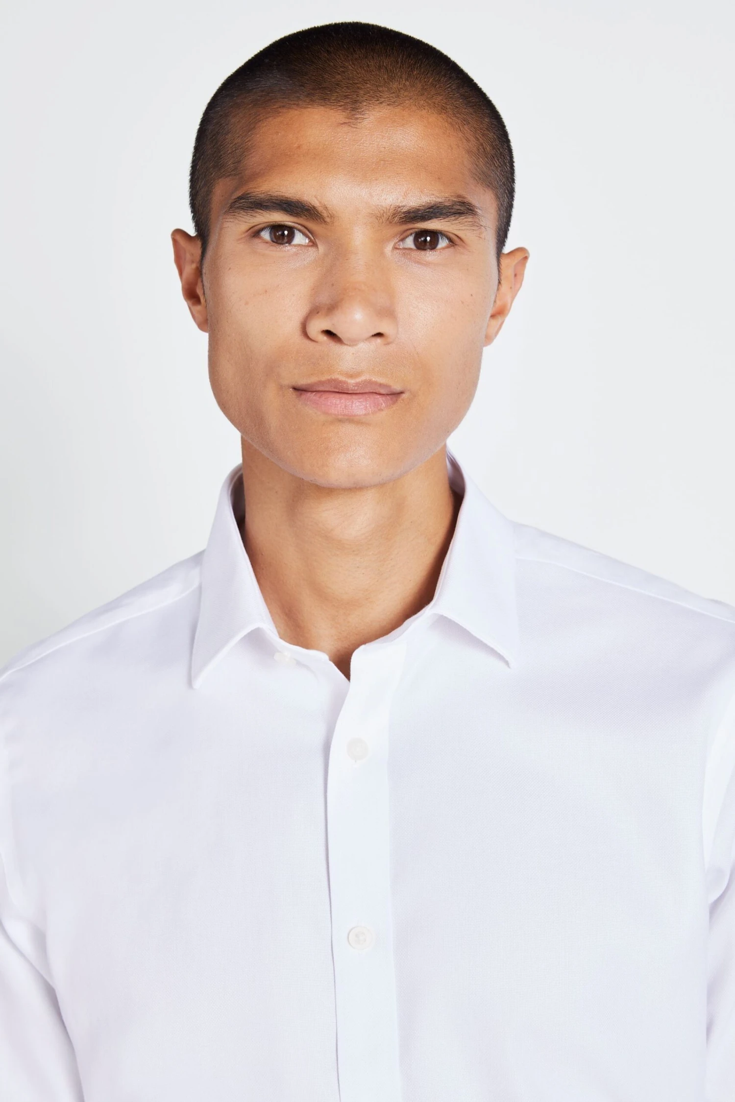 MOSS Tailored Fit White Double Cuff Textured Zero Iron Shirt 4 MOSS Tailored Fit White Double Cuff Textured Zero Iron Shirt - Image 2