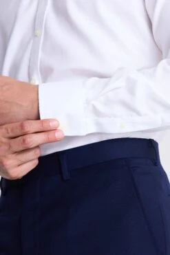 MOSS Tailored Fit White Textured Zero Iron Shirt -Cheap Drape Nova Store U32851s3