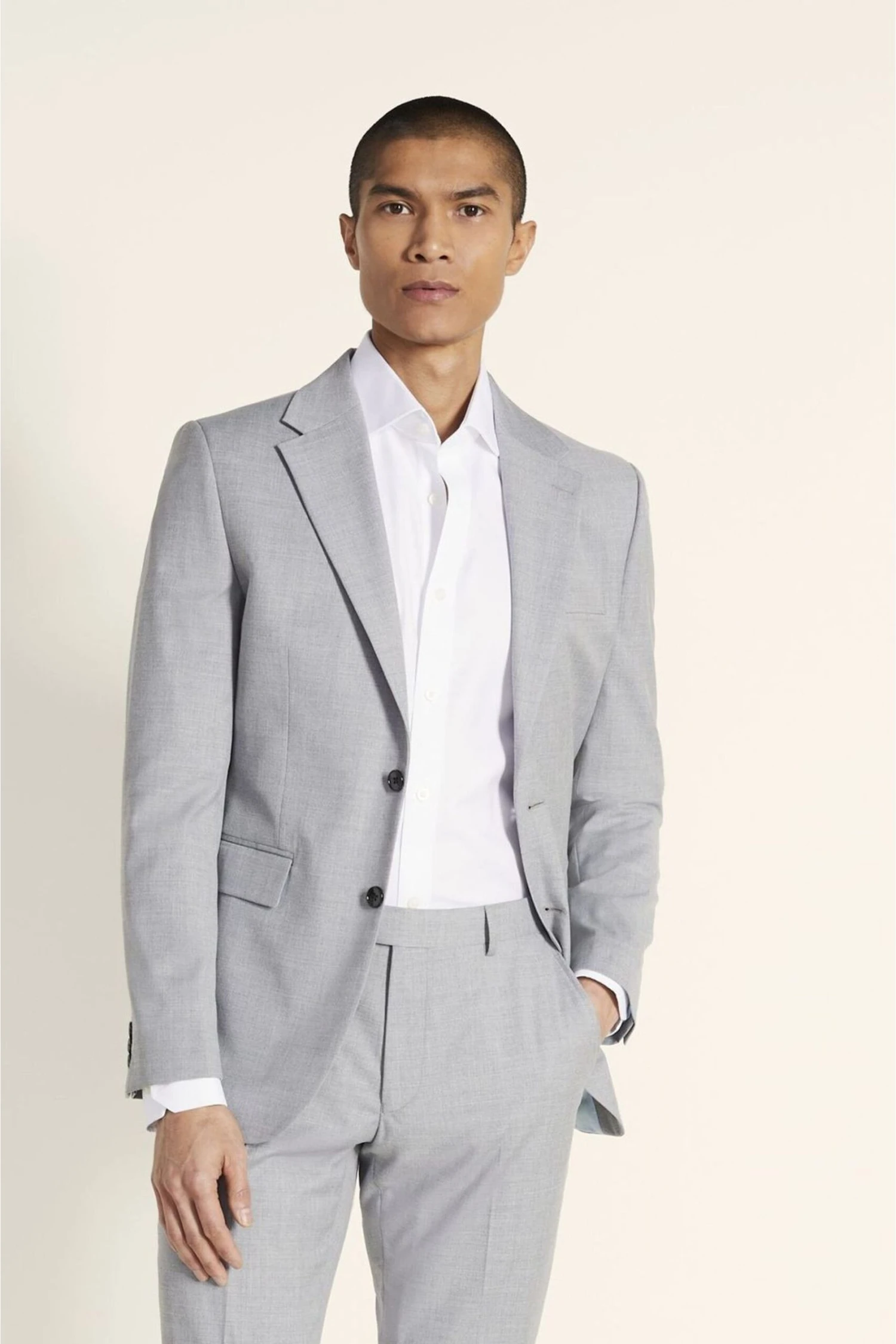 MOSS Slim Fit Grey Stretch Suit: Jacket 3 MOSS Slim Fit Grey Stretch Suit: Jacket