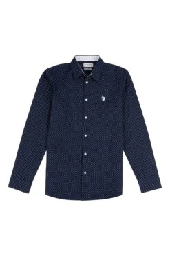 U.S. Polo Assn. Blue Formal Micro Print Shirt -Cheap Drape Nova Store U44768s4