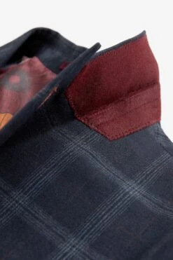 Next Navy Blue Slim Fit Flannel Check Suit: Jacket -Cheap Drape Nova Store U59 713s10