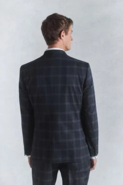 Next Navy Blue Slim Fit Flannel Check Suit: Jacket -Cheap Drape Nova Store U59 713s2