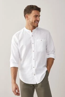 Next Linen Blend Long Sleeve Shirt