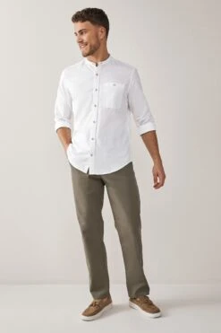 Next Linen Blend Long Sleeve Shirt -Cheap Drape Nova Store U69 599s3