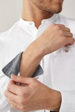 Next Linen Blend Long Sleeve Shirt -Cheap Drape Nova Store U69 599s5