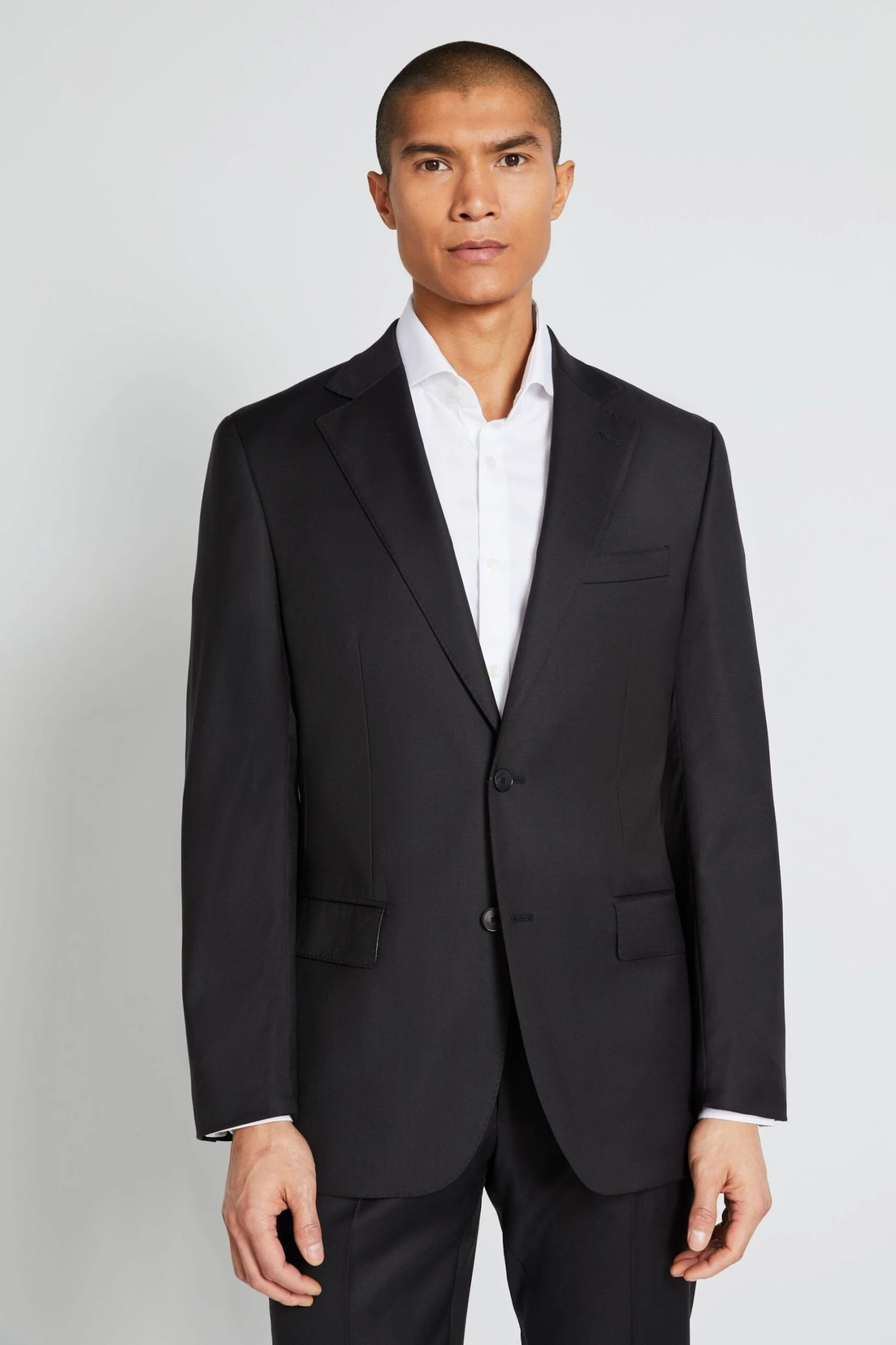 MOSS X Cerutti Black Tailored Fit Twill Suit: Jacket 3 MOSS X Cerutti Black Tailored Fit Twill Suit: Jacket