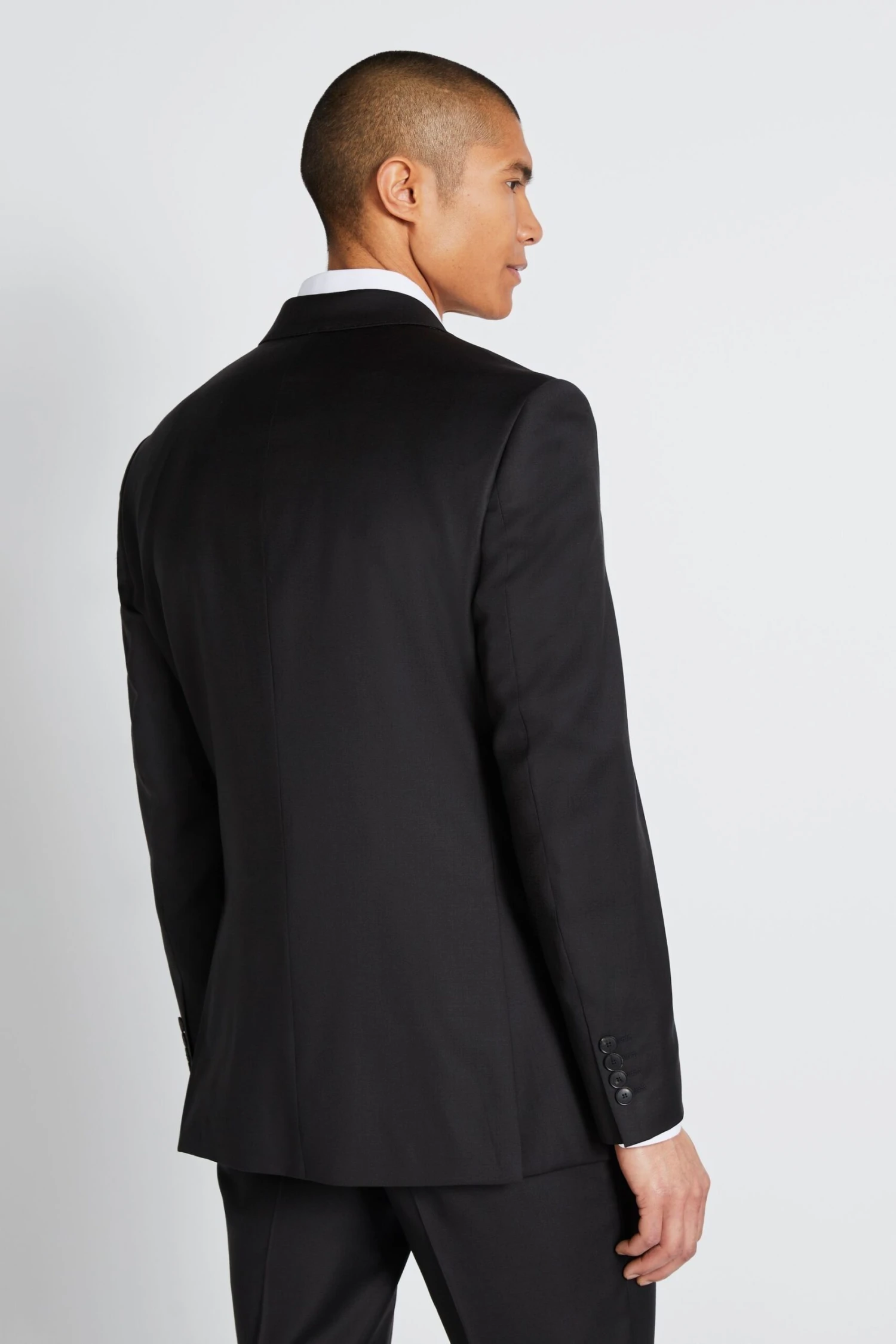 MOSS X Cerutti Black Tailored Fit Twill Suit: Jacket 4 MOSS X Cerutti Black Tailored Fit Twill Suit: Jacket - Image 2