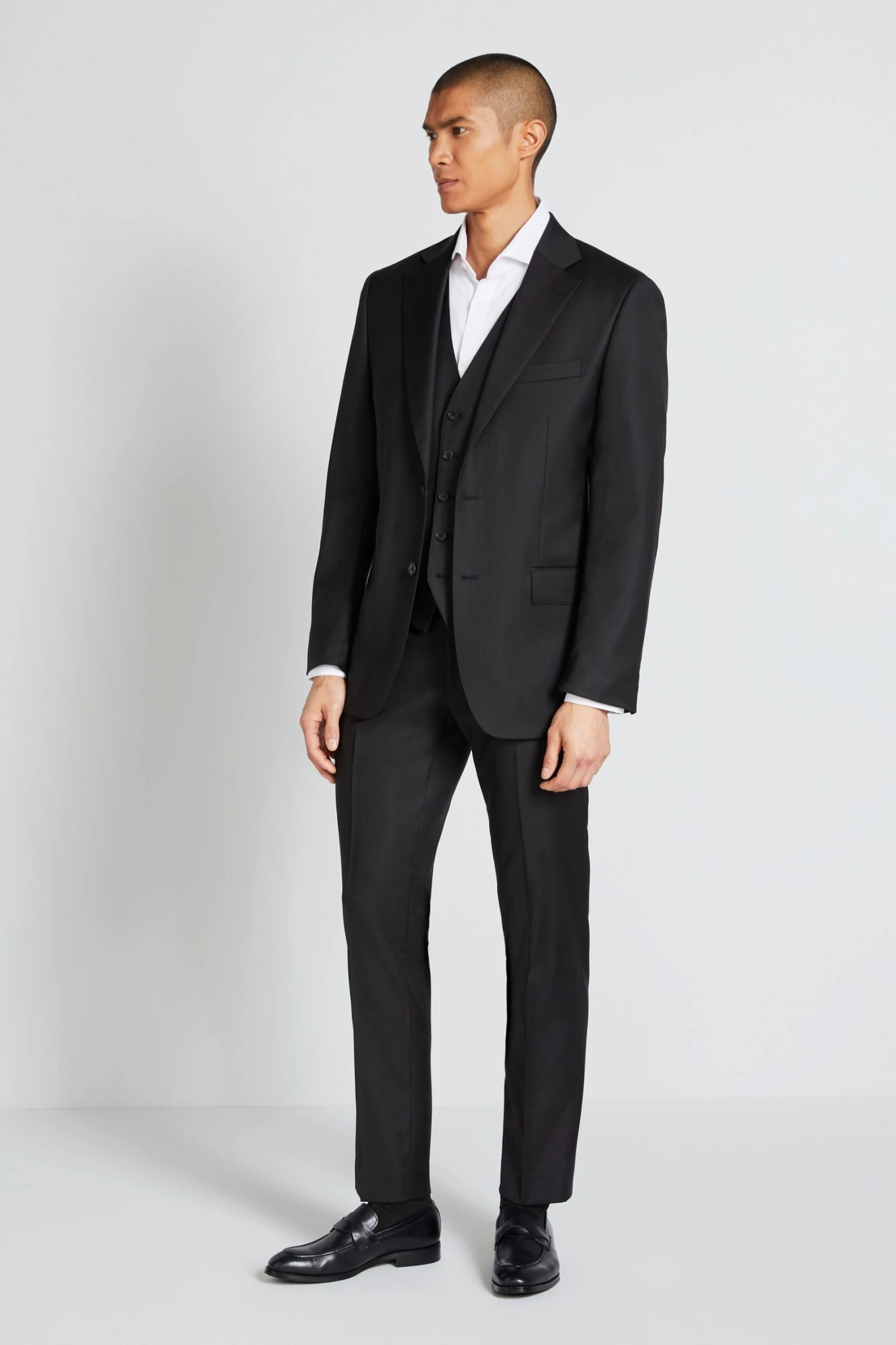 MOSS X Cerutti Black Tailored Fit Twill Suit: Jacket 5 MOSS X Cerutti Black Tailored Fit Twill Suit: Jacket - Image 3