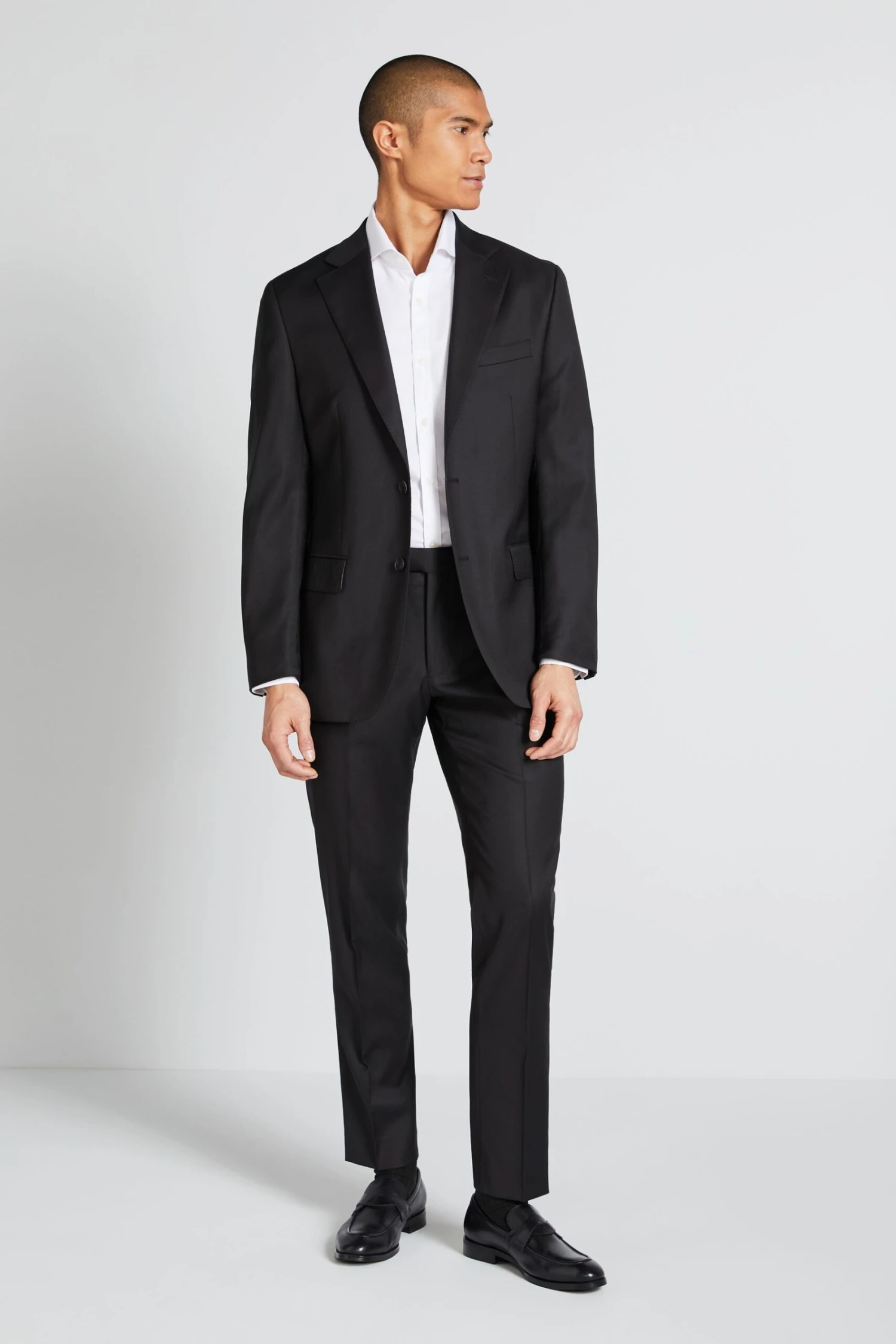 MOSS X Cerutti Black Tailored Fit Twill Suit: Jacket 6 MOSS X Cerutti Black Tailored Fit Twill Suit: Jacket - Image 4
