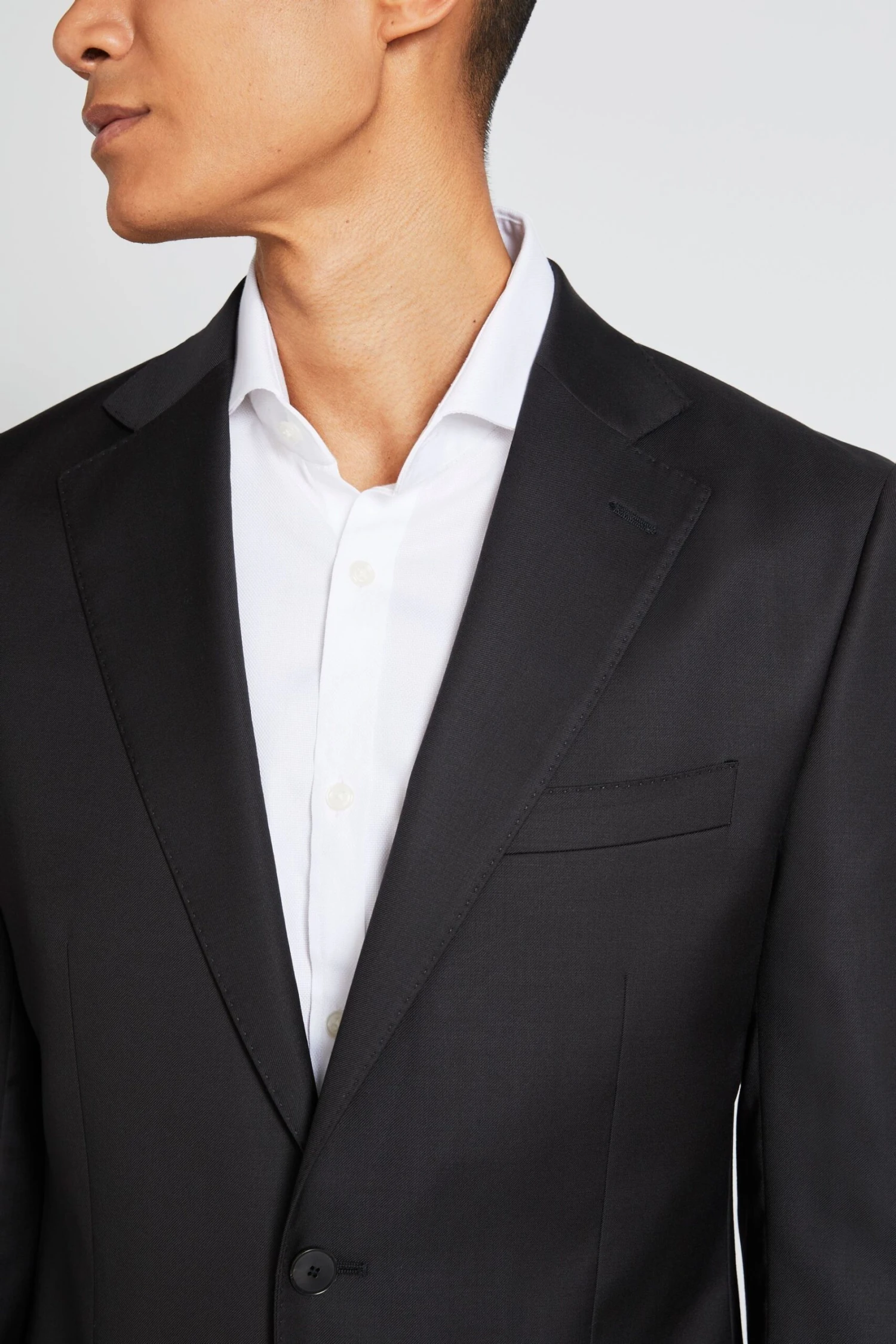 MOSS X Cerutti Black Tailored Fit Twill Suit: Jacket 7 MOSS X Cerutti Black Tailored Fit Twill Suit: Jacket - Image 5