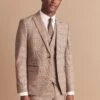 Next Taupe Skinny Fit Check Suit: Jacket -Cheap Drape Nova Store U79 044s