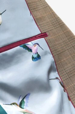 Next Taupe Skinny Fit Check Suit: Jacket -Cheap Drape Nova Store U79 044s10