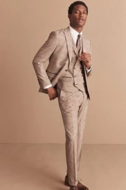Next Taupe Skinny Fit Check Suit: Jacket -Cheap Drape Nova Store U79 044s2