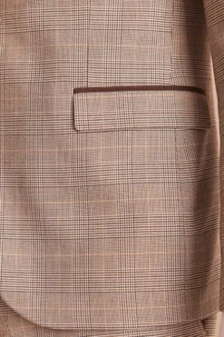 Next Taupe Skinny Fit Check Suit: Jacket -Cheap Drape Nova Store U79 044s4