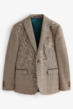 Next Taupe Skinny Fit Check Suit: Jacket -Cheap Drape Nova Store U79 044s8