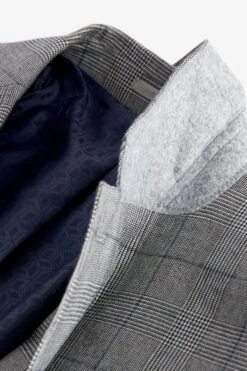 Next Mid Grey Tailored Fit Wool Blend Check Suit: Jacket -Cheap Drape Nova Store U79 062s10