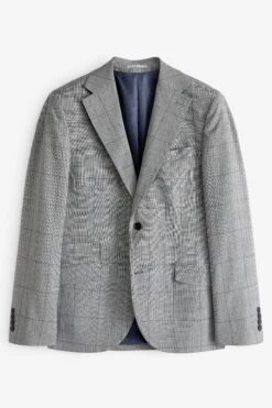 Next Mid Grey Tailored Fit Wool Blend Check Suit: Jacket -Cheap Drape Nova Store U79 062s7