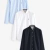 Next Long Sleeve Stretch Oxford Shirt Multipack -Cheap Drape Nova Store U84076s