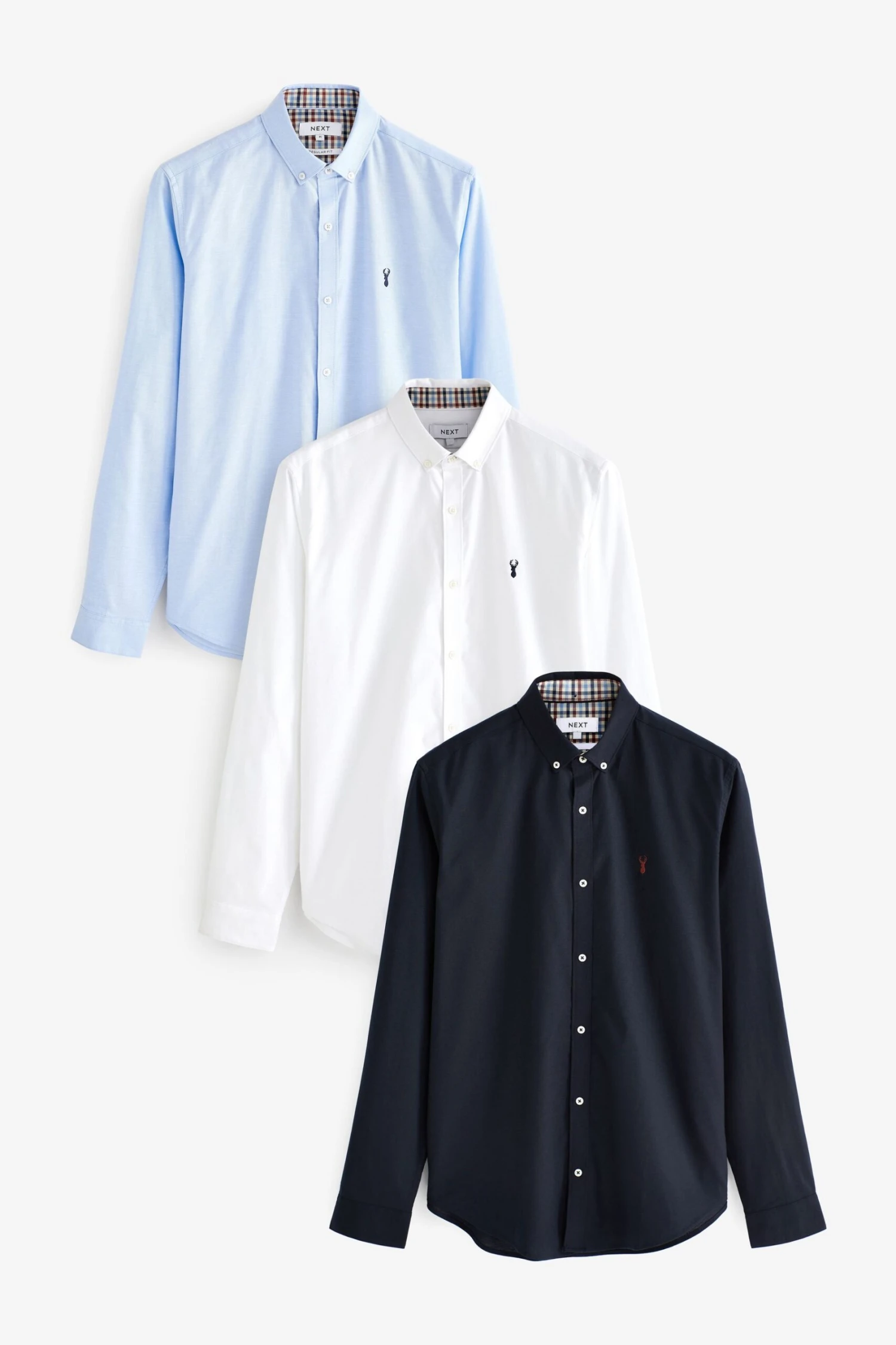 Next Long Sleeve Stretch Oxford Shirt Multipack 3 Next Long Sleeve Stretch Oxford Shirt Multipack