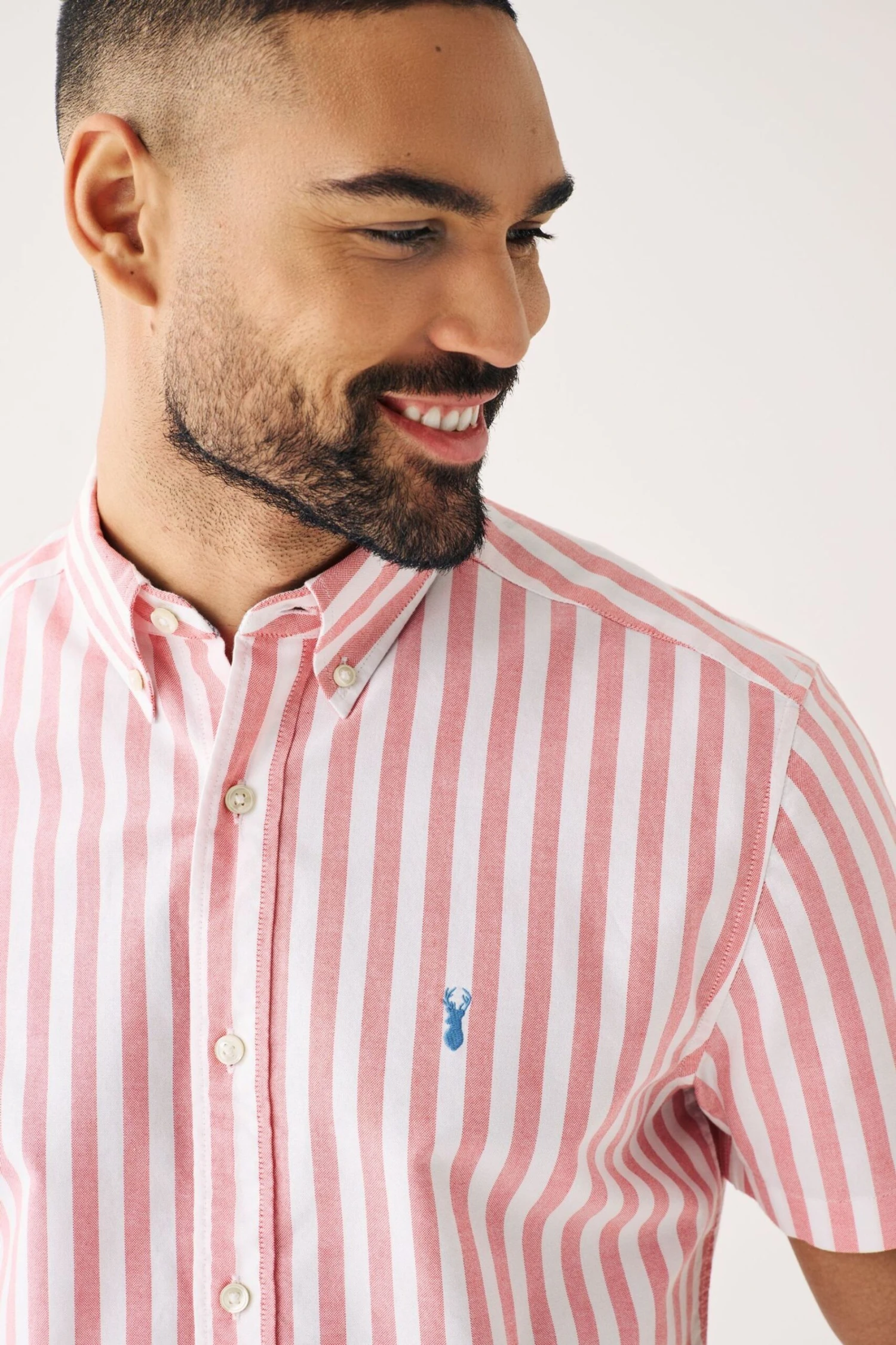 Next Short Sleeve Stripe Oxford Shirt 3 Next Short Sleeve Stripe Oxford Shirt