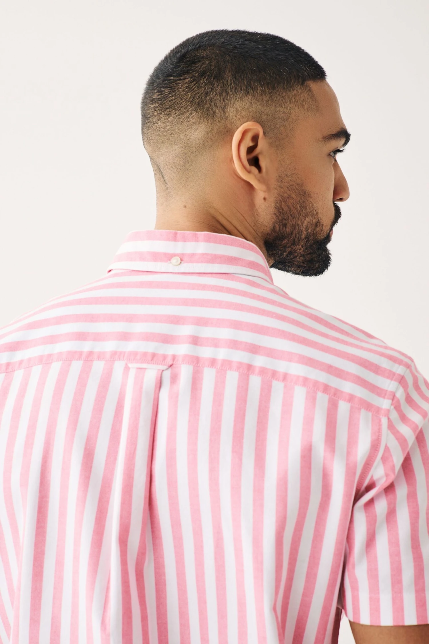 Next Short Sleeve Stripe Oxford Shirt 7 Next Short Sleeve Stripe Oxford Shirt - Image 5