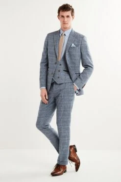 Next Blue Check Suit: Jacket
