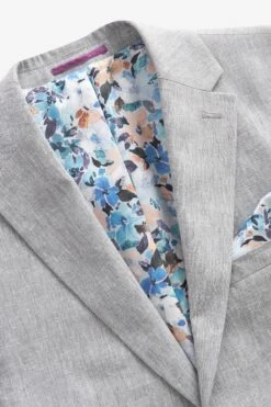 Next Tailored Fit Linen Blend Suit: Jacket -Cheap Drape Nova Store U95 924s9